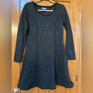 Black and navy jacquard dress. Size M